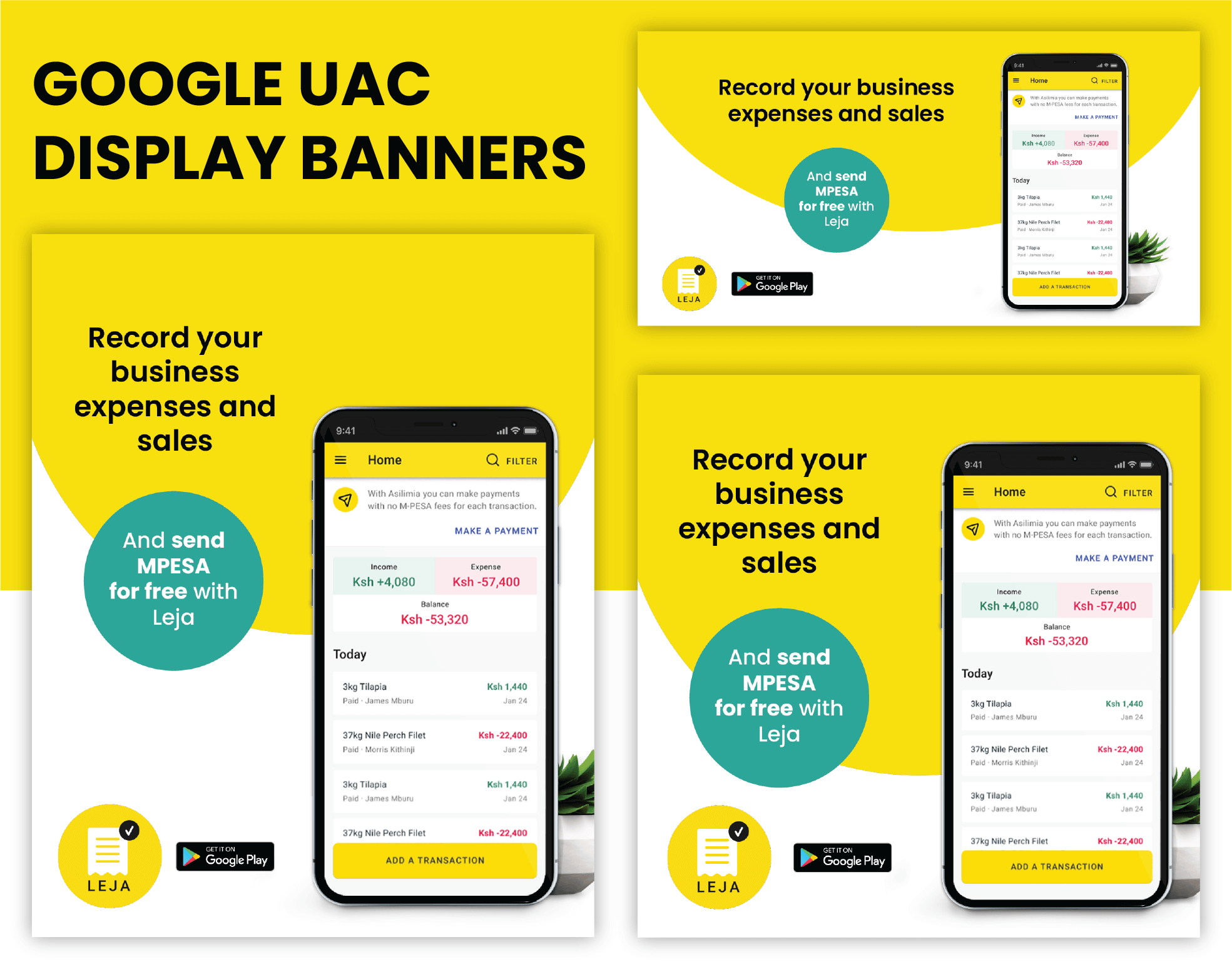 Asilimia Google UAC Banners