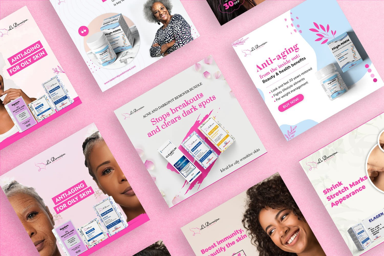 La Dermique Social Media Posts Design