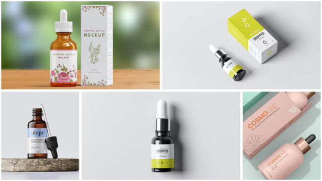 High-Quality Free and Paid Dropper Bottle Mockups