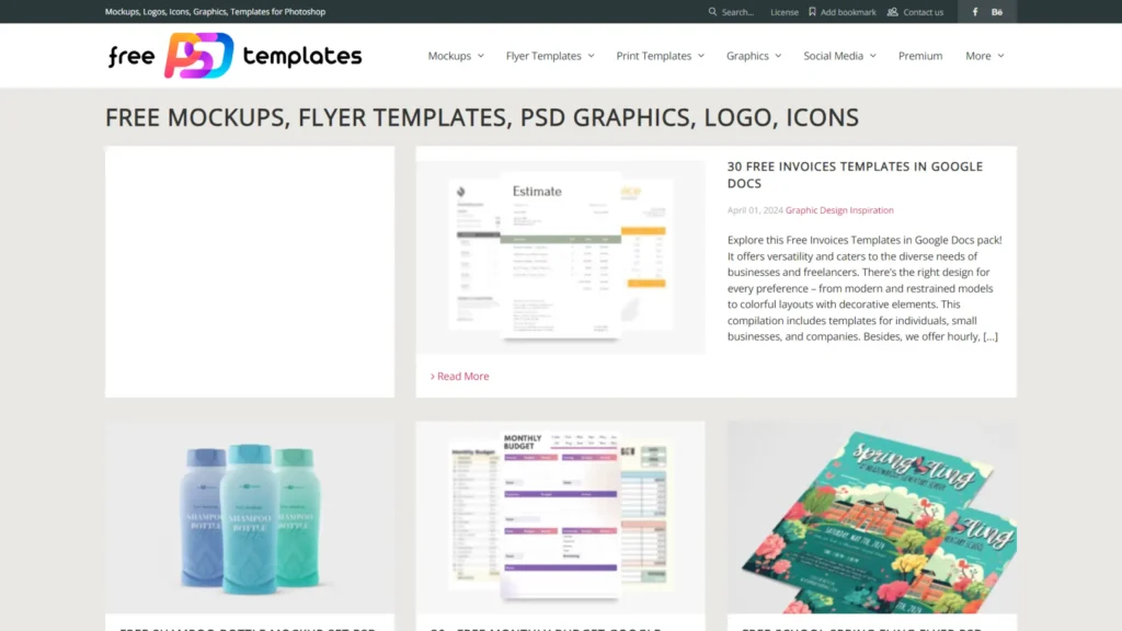 FreePSD Templates - Free Mockup Websites for Designers