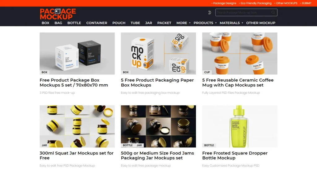 Package Mockups - Free Mockup Websites for Designers