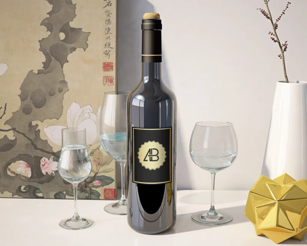 Wine Bottle Mockup - Free Wine Bottle PSD Mockups