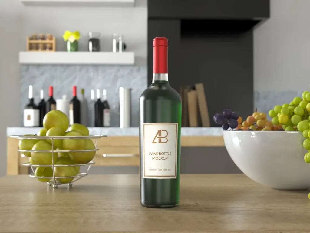 Wine Bottle PSD Mockup - Free Wine Bottle PSD Mockups